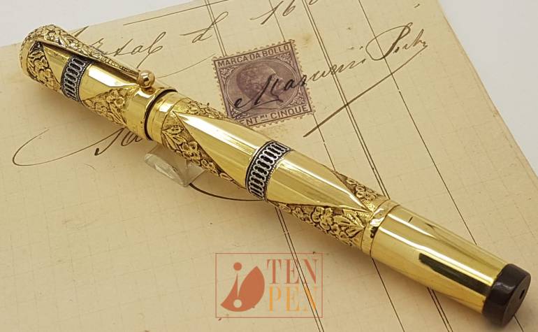 RARE WATERMAN 42 WITH UNUSUAl 18 KR ITALIAN OVERLAY | Tenpen - By